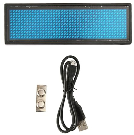 TOPINCN Coolbird Blue LED -Namensschild, 44x11 Pixel Wieder Aufladbare LED -Visitenkartenbildschirm mit USB -Programmierung, Einfache Anhaftung, Persönliche Ausdrücke, Dynamisches