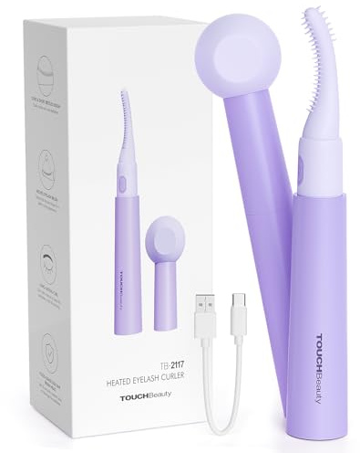 TOUCHBeauty 2025 Upgraded Beheizte Wimpernzange, Elektrische Wimpernzange mit 2 Temperaturstufen, 15 Sekunden schnelles Aufheizen Silikon Wimpernkamm für alle Wimpern