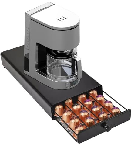 Jomdjmskes 40 Pcs Porta Cialde Caffe, Cassetto Porta Capsule, Organizer Porta Capsule Universale, Portacapsule, Supporto per Macchina da Caffè, Portacialde Macchina per Cucina, Ufficio, Soggiorno