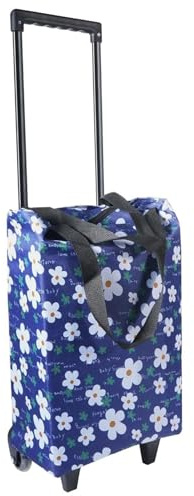 Shopping Bag on Wheels Waterproof Foldable Shopping Trolley, 20kg Load Trolley Bags with Telescopic Handle