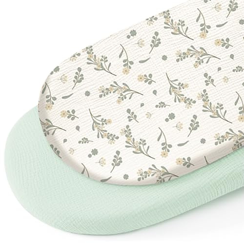 Watproofit Musselin Spannbettlaken 80x40cm 2er Pack | 100% Baumwolle Matratzenbezug für Kinderwagen, Stubenwagen, Moseskorb & Babybett, Superweich & Atmungsaktiv