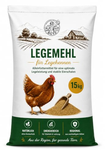 Legemehl 15 kg, gentechnikfreies Hühnerfutter für Legehennen - Premiumqualität