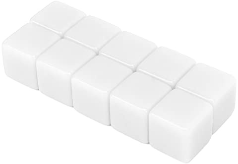 Naroote Set di Dadi Vuoti da Scrivere a Sei Facce in Plastica Impermeabile Durevole per l'insegnamento della Matematica, 30 Pezzi per Accessori per la Classe (WHITE)