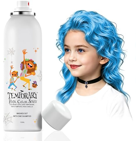Mifeloy Temporary Hair Colour Spray, Washable Instant Blue Colour for Costume, Cosplay, Halloween, Christmas, Festivals & Styling, 150ml Non-Sticky Party Hair Dye for Teens Men & Women