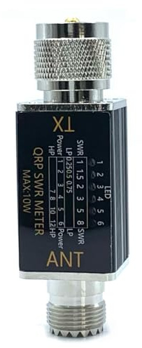 Agmoctz Shortwave Radio Stand Wave Mess 1-30 MHz 10W 6 LED-Anzeigen Tragbare SWR-Messgeräte SO239