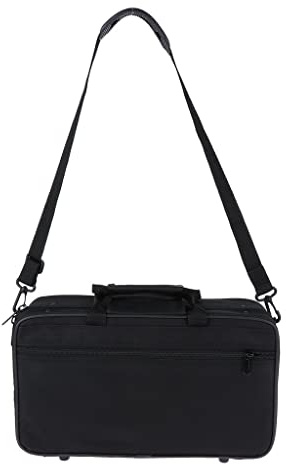 Estuche de Clarinete Acolchado 350x200x110 mm Funda de Nailon Resistente al Agua para Clarinete, Color Negro - Organizador Integrado con Correa Ajustable