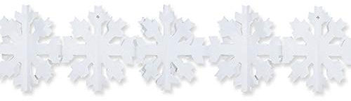 PARTY DISCOUNT® Girlande Schneeflocken, weiß, 3 m