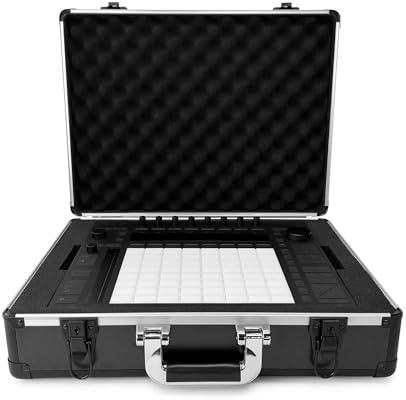 Analog Cases Unison Case für Ableton Push 2 oder vergleichbare Controller (Transportkoffer, Eckschutz aus Aluminium, gepolsterter Deckel mit Tragegriff), Schwarz