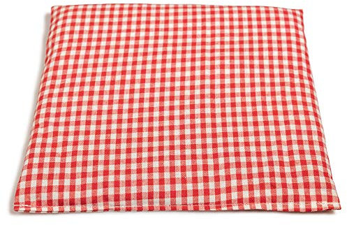 Cojín de semillas de colza, 24 x 24 cm, color rojo y blanco