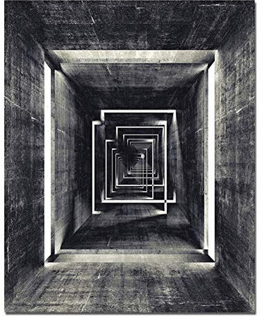 HYFBH Quadro su tela Paesaggio Grigio Illuminazione da parete Poster e stampe Immagine astratta Olio su tela per soggiorno Decorazioni per la casa 60x70 cm (23,6 x27,6) con cornice