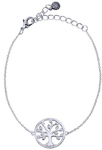 VIASOUL® Armband Lebensbaum I Baum des Lebens I Armband für Damen I Tree of Life Armkette I Mit 585er Gold überzogen I Der Original Lebensbaum (Weißgold)