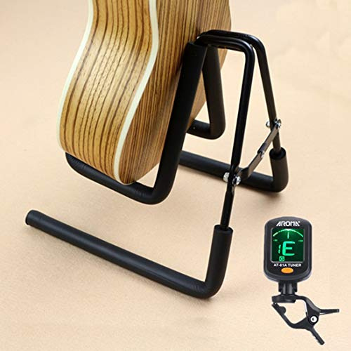 Ganasome Ukulele-Ständer mit A-Rahmen, zusammenklappbar, für Ukulele, Mandoline, Violine, mit Stimmgerät, Schwarz