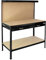 Banco de Trabajo Negro Metal 155x120x60cm+Tablero de Clavijas+Cajón Capacidad Peso 200kg Mesa de Trabajo Metálica Metálico Almacenamiento Herramientas Taller Garaje Bricolaje Mazo+40 Ganchos GRATIS