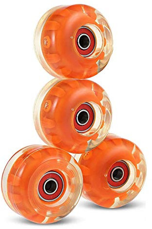 HJGHY Skateboard Räder Größe 55X36mm und 85A Härte Hergestellt aus, Skateboard LED Light Wheels Ist für Straßen und Parks Geeignet (4Er Pack),Orange