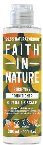 Faith In Nature 300ml Natural Grapefruit & Orange Conditioner, Invigorating, Vegan & Cruelty Free, No SLS or Parabens, For Normal to Oily Hair