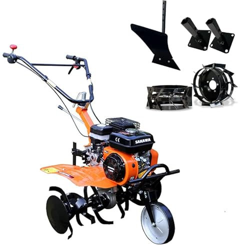 SAKAWA Motoazada Manual Ruedas Metalicas 400x10+ Mangones + Vertedera