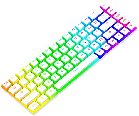 HMTE Packung mit 117 funktionierenden mechanischen Tastatur-Tastenkappen, universell passend, Tastatur-Tastenkappen mit Abzieher, die Teile ersetzen, Desktop-PC-Zubehör, weiß (weiß)