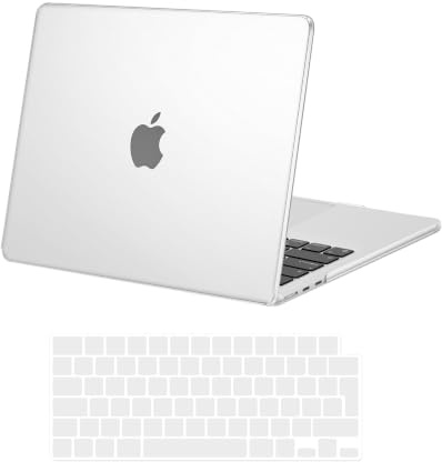 MOSISO Kompatibel mit MacBook Air 13 Zoll Hülle M5 M4 M3 M2 2026 2025-2022 | Ultradünne Hartschale Hülle für MacBook Air 13,6 Zoll A3449 A3240 A3113 A2681 & Tastaturschutz, Frost