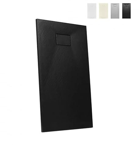 Produce Shop Plato de Ducha a RAS de Suelo Rectangular de Resina 110x70 baño Moderno Stone - Negro
