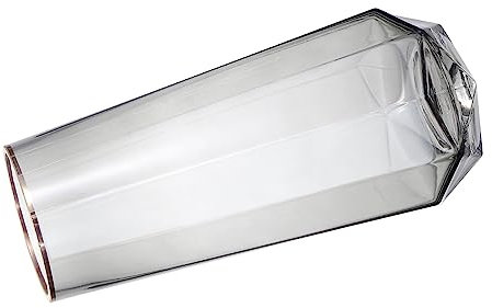 BESPORTBLE Glasvase Mit Goldrand 25cm Dekorative Tischvase Aus Langlebigem Glas Minimalistischer Blumenbehälter Für Wohn Und Büroraum