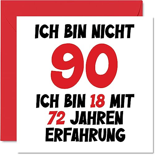 Stuff4 90. Geburtstagskarte Lustig für Männer und Frauen Ihn Sie | Ich Bin 18 und 72 Jahre Erfahrung, Lustiger Neunzig Neunzigster Alles Gute Zum Karte Geburtstag