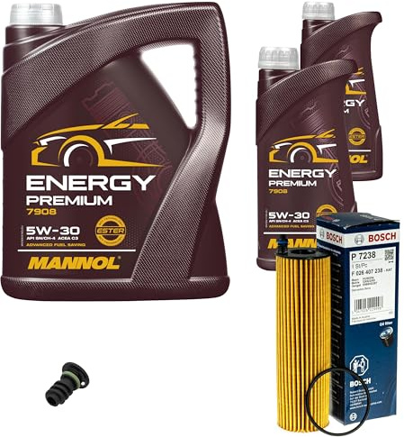Inspektionspaket Wartungspaket Filterset mit 7 L Motoröl Energy Premium 5W-30, Ölfilter, Verschlussschraube