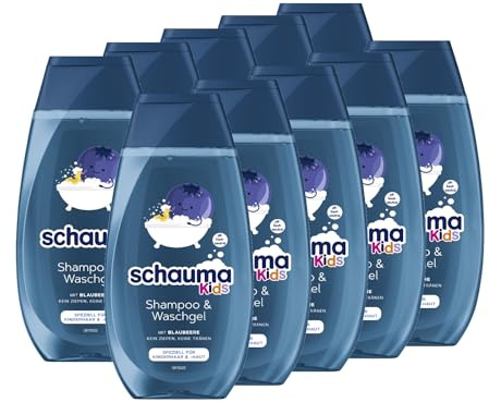 Schauma Schwarzkopf Kids Shampoo & Waschgel Blaubeere (10x 250 ml), Kinder Shampoo entwirrt das Haar für leichtere Kämmbarkeit, mit mildem & frischem Duft