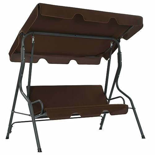 Rantry Casa Schaukelbank für den Garten, Kaffeebraun, 170 x 110 x 153 cm, Gartenbank, Bank für Balkon, Terrasse & Garten, Haus Möbel