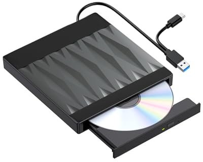 Svemei Externes CD DVD +/-RW Laufwerk USB 3.0 DVD CD Brenner DVD Player für Laptop CD ROM Externes Laufwerk für Laptop Mac MacBook Pro/Air, Windows 11/10/8/7/Vista, Linux PC