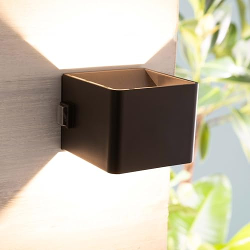 Lightbox LED Außen Wandlampe | 10 x 10 x 8 cm | aufladbare & mobile Outdoor | LED Außen Wandlampe | 10 x 10 x 8 cm | aufladbare & mobile Outdoor Wandleuchte mit Magnet & USB & Bewegungsmelder &