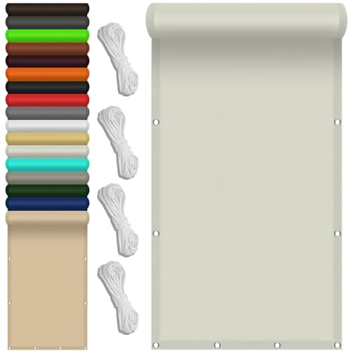 Rechteckig Sonnensegel 2.5 x 3.2 m,(Nach Mass) Markisenstoff 98% Uv Schutz Wasserabweisend, Wasserdicht Sonnenschutz Sunsegel,Für Balkon Garten, Elfenbein