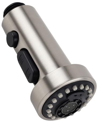 Hibbent 3 Modi Wasserhahn Aufsatz Pull out Brausekopf Küchenarmatur Geschirrbrause Handbrause Wassersparer für Wasserhahn,Gebürstetes Nickel, G1/2