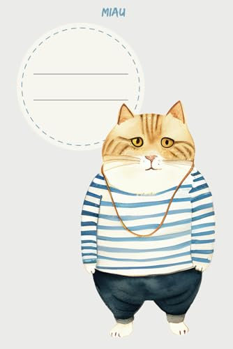 Notizbuch Kater: liniert, A5, Softcover, mit roter Katze, für Katzen-Freunde und Katzen-Liebhaber, Mädchen und Jungen, als Hausaufgabenheft, Tagebuch, Bullet Journal, Kladde, ideal als Geschenk