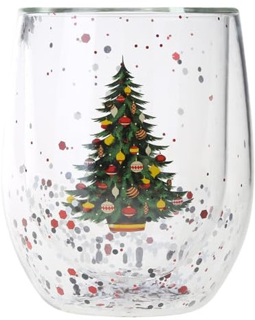 Tasse de Noël en verre à eau double couche épaisse pour café haute température