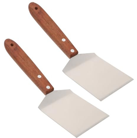 HOLIDYOYO 2piezas Espátula De Acero Inoxidable Mango para Pizza y Utensilio De Cocina Práctico para Barbacoa y Cocción Casa
