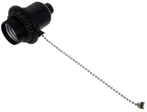 Angoily Portalámparas E26 con Tirador De Cadena Portalámparas De Metal Adaptador De Bombilla De Baquelita para Lámparas De Mesa Instalación Rápida Y Seguridad Garantizada.