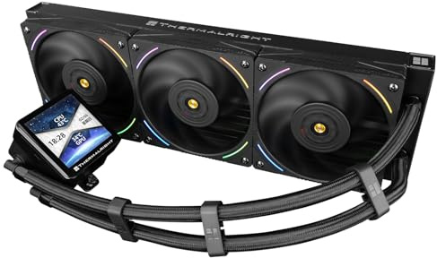 Thermalright Frozen Vision 360 ARGB Black V2 AIO CPU Water Cooler,360mm Liquid CPU Cooling,PWM Fans CPU Cooler for 2150RPM,2.88 inch IPS LCD Screen for Image,AM5,Intel LGA1700/1851,480x480 Resolution