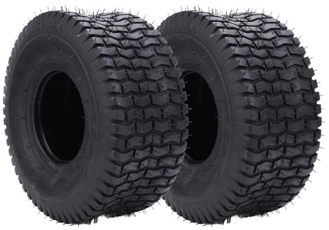 1 Pair Riding Mowers Tire, 15x6.00-6 Tire 570 Lbs Load 4 Ply Heavy Duty Garden Tractor Tyre Tubeless Tyres for Riding Mowers