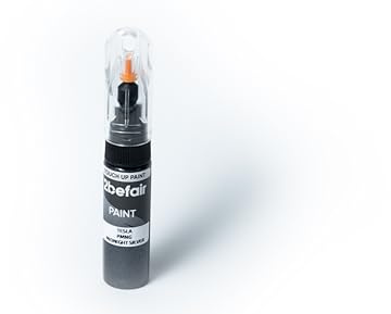 2befair Autolackstift mit Klarlack & Pinsel | Kratzer & Steinschläge ausbessern | 15ml | Farbgenau für Model 3 Y S X | (PPSW,PN01,PR01,PBSB,PPMR,PN00,PMNG,PR00) | Made in EU (Midnight Silver Metallic)
