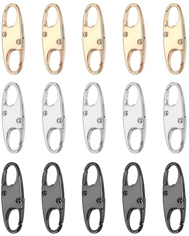 15 PCS Antifurto con Chiusura lampo, Cremalleras, Cierres Antirrobo para Mochila Candado Mochila Cremallera Antirrobo, Clips de Repuesto Clip per Cerniera Antifurto (3,8 x 1,2cm) Cerniere