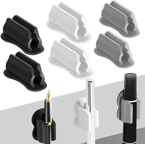afhgdjr 6 Stück Stifthalter Selbstklebend,Klebender Stifthalter für die Wand,StifthalterSilikon für Klemmbretter,Marker, Schreibtischzubehör und Bürobedarf (3 Farben)