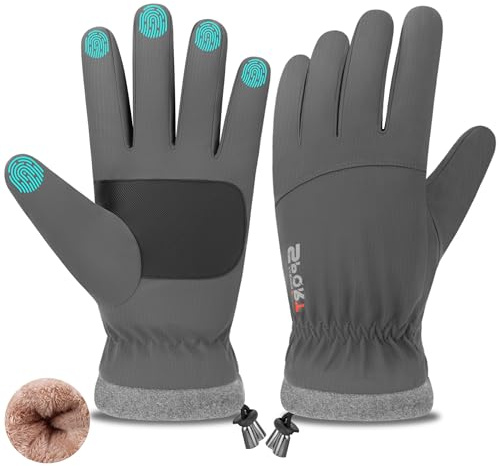 Bequemer Laden Invierno Guantes Termicos Impermeables para Hombre Mujer, Guantes Tactiles Antiviento para Ciclismo Running Esqui Regalo