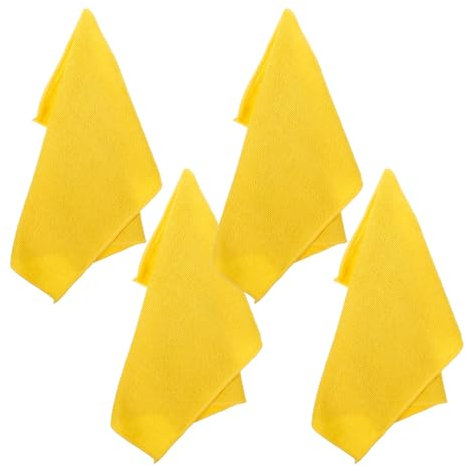 LABRIMP 4 Piezas Paños de Cocina de Microfibra Amarillos Toallas Absorbentes para Limpieza y Secado y Multiusos para Cocina y Baño