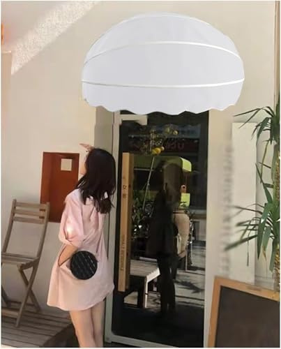 Tenda a cupola retrattile in tela, impermeabile, antivento, per esterni, con telaio in alluminio zincato, design pieghevole per uso residenziale e commerciale (120 cm, bianco)