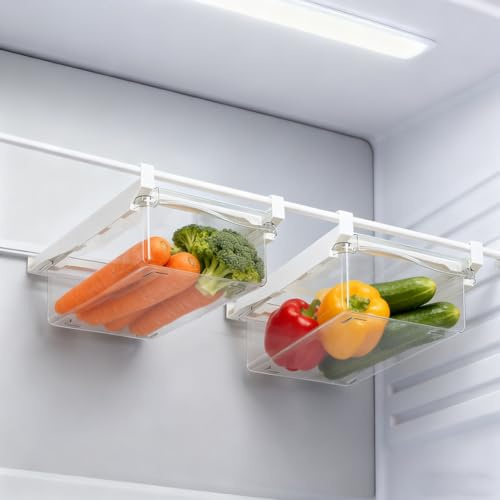 Tutamaz Lot de 2 organisateurs de réfrigérateur et de réfrigérateur - Pratique - Pour le stockage des œufs et les boîtes de rangement (légumes)
