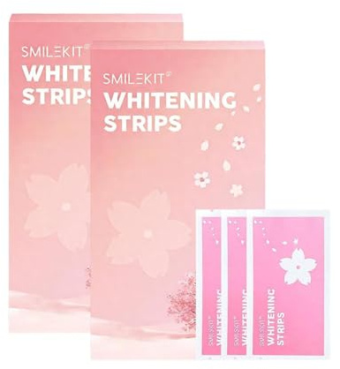 FUGLUS Strisce Sbiancanti Denti Professionali per un Sorriso Luminoso e Naturale, Ideale per Uso Quotidiano, Elimina Macchie Ostinate da Caffè, Vino e Tabacco, Confezione da 14 Paia