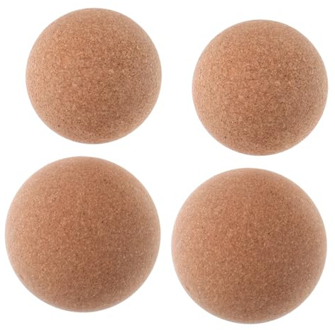 TOPPERFUN 4 Stück Kork Massagebälle Faszienbälle für Yoga Muskelentspannung Triggerpunkt Therapie Fußmassage Roller aus Natürlichem Kork für Tiefes und Ganzkörpermassage