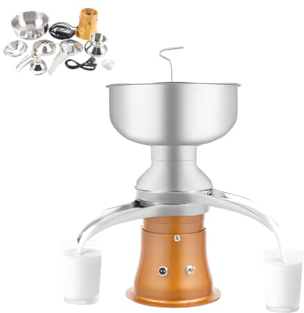 Centrifugeuse à lait électrique, séparateur de lait de 5 l, séparateur centrifuge 30 W, 9800-11000 tr/min, 50 l/h, consistance réglable, séparateur de crème de lait pour lait de vache, lait de chèvre