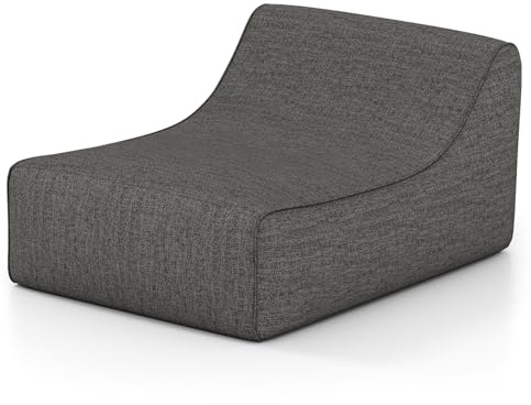 COSTWAY Aufblasbares Sofa, aufblasbares Boedensofa mit abnehmbarem Leinen-Bezug & Rutschfester Basis, Luftsessel, tragbares L-förmiges Luftsofa für Wohnzimmer & Schlafzimmer (Grau)