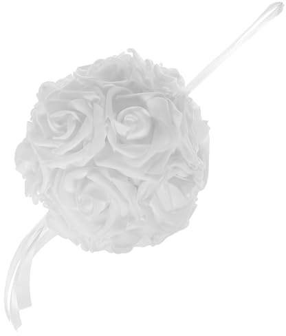 DIYEAH Palla di Fiori per Matrimonio Decorativa da Appendere Ornamento Floreale di Rose Artificiali Centrotavola Compatto per Feste e Decorazioni Interne ed Esterne